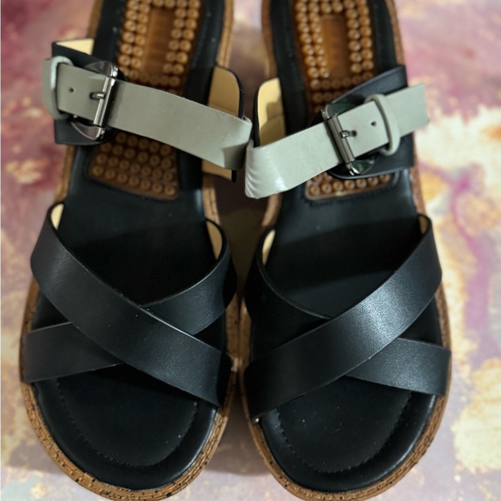 Elegant Black and Gray Women's Sandals